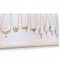 Nouveau Collier Papillon en Acier Inoxydable Plaqué Or avec Zircon, Design de Niche Luxe Léger et Polyvalent, Chaîne de Clavicule Exquise 2026