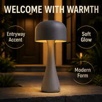 Lampe de jardin moderne en forme de champignon avec détection de mouvement, éclairage automatique à économie d'énergie pour les chemins extérieurs résidentiels et les coins