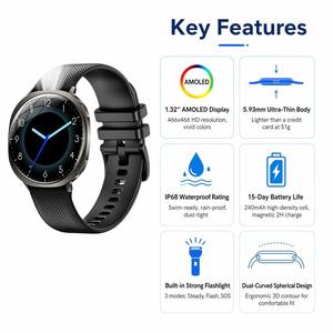 <span class=keywords><strong>Reloj</strong></span> Inteligente M301 de Proveedor Confiable, Diseño de <span class=keywords><strong>Doble</strong></span> <span class=keywords><strong>Esfera</strong></span>, Ultrafino de 5.93 mm, Pantalla AMOLED de 1.32 Pulgadas, Dispositivo Portátil para Deporte - Product Image 5