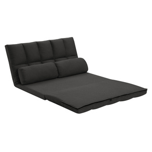 3-Fold <b>Sofa</b> <b>Bed</b> Folding Mattress with 2 Pillows <b>Black</b> - High-Density Foam Filling Polyester Fabric - Product Image 3