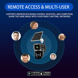 Okam 4K telecamera di rete 8MP sicurezza esterna 3 schermi 360 ° PTZ visione notturna 4G Sim Card di energia solare di fabbrica di memoria CMOS Cloud - Product Image 5