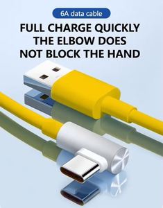 Câble de données USB Type-C à coudure à 90 degrés de 1 m, 6A 120W, câble de charge rapide PD pour iPhone, Xiaomi et jeux - Product Image 6