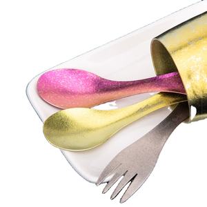 Modernes tragbares 2 in 1 Outdoor-Reise-Picknick Titan Camping Gabel und Löffel Spork Besteck Set - Product Image 1