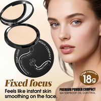 Poudre compacte à finition mate 18g, effet ultra-fin, effet flou, aspect sans pores, contrôle du sébum, anti-cernes, imperméable, longue durée