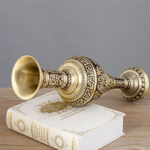 Vaso Decorativo in Metallo Vintage Europeo di Alta Qualità, Vaso Estetico in Bronzo <span class=keywords><strong>per</strong></span> Centrotavola e Soggiorno - Product Image 4