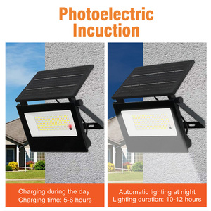 Lampu Taman banjir surya <span class=keywords><strong>Led</strong></span> terintegrasi semua dalam satu lampu Panel surya penghemat energi Ip65 tahan air luar ruangan portabel - Product Image 5