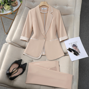 Tailleur da <span class=keywords><strong>Donna</strong></span> con Giacca e <span class=keywords><strong>Pantaloni</strong></span> Traspirante da Ufficio Abito Professionale di Design Abbigliamento da Lavoro Completo Due Pezzi - Product Image 3