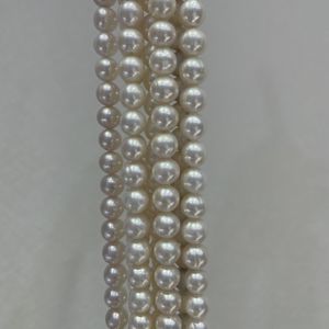 גודל גדול 10-11mm לבן עגול נחמד ברק מים מתוקים מתורבת פנינה אמיתית גדיל עבור פנינה יפה שרשרת - Product Image 4