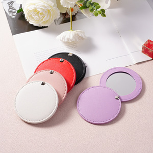 <span class=keywords><strong>2025</strong></span> biểu tượng tùy chỉnh trang điểm di động gương PU da Keychain vòng nhỏ dễ thương nhỏ gọn Vanity gương mỹ phẩm cho du lịch - Product Image 4