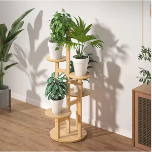 Multi Flower Plant Stand 3 Floors Wooden Scandinavian Modern Indoor Plant <b>Pot</b> Rack Durable Design - Product Image 1