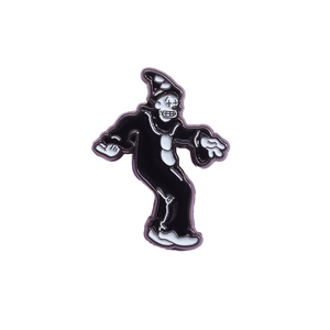 Pin decorativo de payaso blanco y negro de circo de Halloween <span class=keywords><strong>americano</strong></span> europeo, broche de terror con personalidad, fundición de dibujos animados, níquel negro 3D - Product Image 1