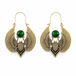 Orecchini a Forma di Scarabeo per Donne, Gioielli Bohémien Vintage di Tendenza - Product Image 1