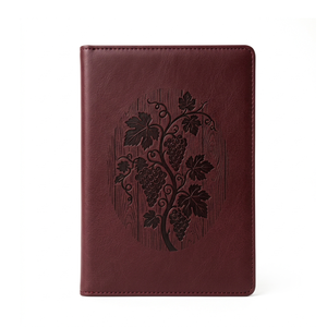 Carnet à couverture rigide YaLong A5 en cuir gaufré motif grain de bois bicolore, avec feuille d'argent pastorale, cadeau d'entreprise personnalisé - Product Image 5