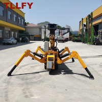 Prix direct usine TLLFY Mini-grue araignée à bras télescopique 2 tonnes, rotation 360°, double moteur, hauteur de levage <10m