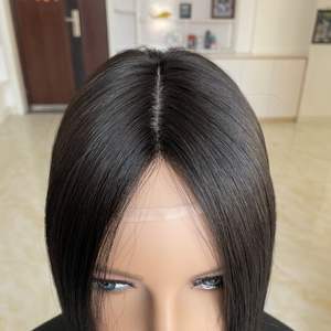 Topper en cheveux humains non traités, Topper casher juif, base en soie 6*6.5, toupet pour solution de cheveux clairsemés et de perte de cheveux # NA - Product Image 4