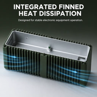 Boîtier de dissipateur thermique en aluminium usiné sur mesure par CNC, usinage de précision, boîtier pour équipement électronique avec finition anodisée