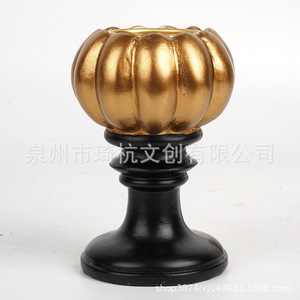 <b>Candlestick</b> Holder Resin Pumpkin Shape <b>Black</b> Base Home Decoration Durable - Product Image 5