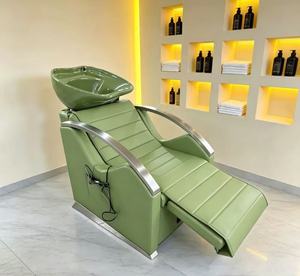 Fauteuil de salon de coiffure haut de gamme avec lit de lavage électrique et fonction massage, chaise de coiffure réglable - Product Image 3
