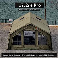 Tente gonflable en PVC de 17,2 mètres carrés, gonflage automatique, imperméable, protection UV, grand espace, camping en plein air, portable