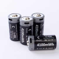 Baterai Isi Ulang USBC Ukuran C 1.5V 4100mWh Tegangan Konstan Lithium Ion Li-ion untuk Perangkat Elektronik