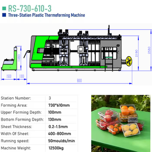 เครื่องขึ้นรูปสุญญากาศสำหรับบรรจุภัณฑ์อาหารแบบใช้แล้วทิ้งอัตโน<span class=keywords><strong>ม</strong></span>ัติเต็<span class=keywords><strong>ม</strong></span>รูปแบบ วัสดุ PS/PET/PP/PVC/HIPS <span class=keywords><strong>ม</strong></span>อเตอร์เซอร์โว หน้าจอสั<span class=keywords><strong>ม</strong></span>ผัส ปั๊ม - Product Image 2