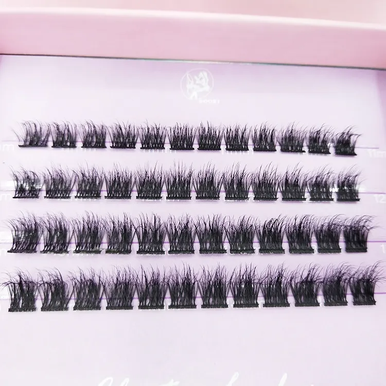 wholesale private label fake eye lash diy kit segment premium 240 mink false eyelashes cluster c curl 0.07