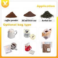 Machine d'emballage automatique pour sachets de café à filtre, avec scellage des sacs intérieur et extérieur pour sachets de café à oreilles suspendues