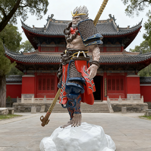 Phim hoạt hình huyền thoại đen tượng Wukong vẽ tay nhựa trang trí sân vườn ngoài trời khỉ Vua sân cỏ thiết kế không thấm nước - Product Image 3