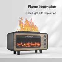 TV Cheminée Flamme Humidificateur Diffuseur USB Ultrasons Huile Essentielle Diffuseur de Bureau Flamme Colorée Aroma Diffuseur
