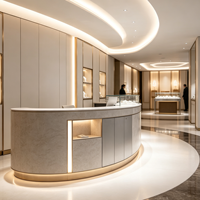 Vitrine de présentation de bijoux en verre moderne, MATÉRIAUX PERSONNALISÉS pour comptoir de magasin de détail et design intérieur de magasin complet