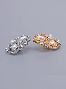 Tinh tế thân thiện với môi trường Kẽm hợp kim kim loại ốc vít với Ngọc Trai Sáng tinh thể nút trang trí quần áo - Product Image 5