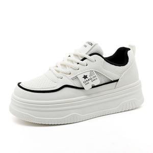 LYKU 2026 Evergreen Spring Lace-up Fashion Trend Women's Mesh Breathable Anti-Slip Casual Sporty White Shoes - Product Image 2