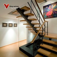 Escalier droit intérieur pour villa, grenier, double niveau, style loft moderne simple, fabricant sur mesure