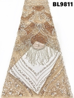 Tissu en dentelle israélienne, dentelle lilas, dentelle française, perles de cristal pour mariée, broderie lourde rouge, perles et paillettes pour mariage