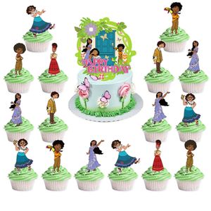 Décoration de fête d'anniversaire thème <span class=keywords><strong>Encanto</strong></span>, maison complète magique, bannière joyeux anniversaire, personnage de dessin animé, ensemble de ballons pour gâteau X4142 - Product Image 2