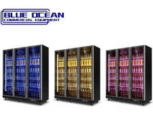 Refroidisseur de bouteille de boisson à porte <span class=keywords><strong>en</strong></span> verre verticale à <span class=keywords><strong>4</strong></span> portes à température unique pour le mode de refroidissement par <span class=keywords><strong>air</strong></span> <span class=keywords><strong>d</strong></span>'épicerie de supermarché - Product Image 3