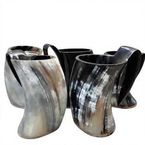 Handcrafted Buffalo Horn Beer Mug Handle Vintage Style Customized for Dining Office Use Large Capacity Drinkware for Home <b>Bar</b> - Product Image 3