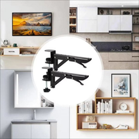 Support de bureau pliable noir réglable pour bord de bureau, extension de bureau en métal sans perçage, supports d'extension de bureau
