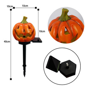 Luces Solares de Calabaza para Halloween, Decoración de Jardín Exterior, Estaca de Resina LED IP65, Estilo Moderno - Product Image 3