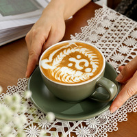 Ensemble tasse à café en céramique avec soucoupe, mug pour latte art, ensemble de thé de l'après-midi style Instagram, design nordique minimaliste, tasse à expresso, logo personnalisé