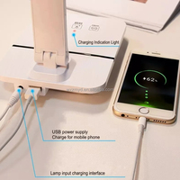 Dortoir scolaire de protection des yeux dédié chevet LED lecture étude lampe de bureau 15W lampes de table de charge sans fil lumière d'apprentissage