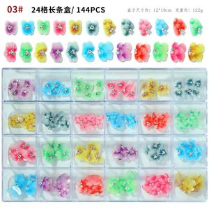 Adornos para <span class=keywords><strong>manicura</strong></span>, adornos para uñas <span class=keywords><strong>con</strong></span> diamantes de imitación, <span class=keywords><strong>flores</strong></span> en relieve, decoración artística, 5D - Product Image 3