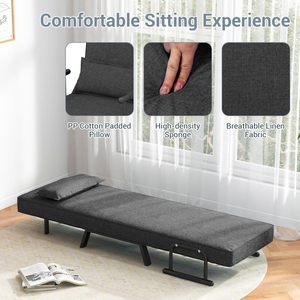 Sillones de tela con <span class=keywords><strong>respaldo</strong></span> ajustable OEM ODM, sofá <span class=keywords><strong>cama</strong></span> individual, silla <span class=keywords><strong>cama</strong></span>, sofá, sala de estar, silla de lectura con almohada - Product Image 3