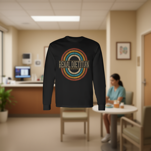 Camiseta Retro Vintage de Manga Larga para Dieteticos Renales, Producto Promocional - Product Image 3