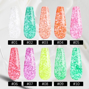 MyBeautyNails Set de vernis à ongles en gel Soak Off Flower Peach Cute Hexagon Glitter Snow White Flake Gel Nail Polish Private Label - Product Image 5