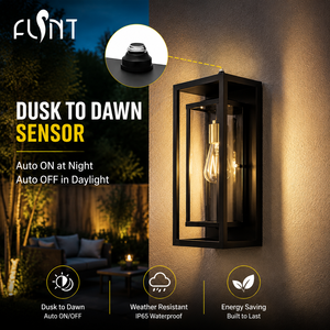 ETL Modern Outdoor Wall Lamps IP44 Waterproof Wall Sconce Black Gold Exterior Lighting Fixture For Patio Garden Villa Entryway