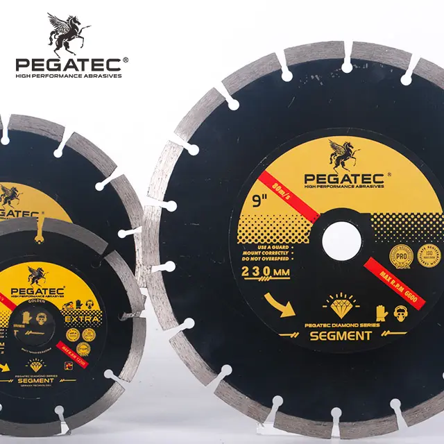 PEGATEC 9 "230มม. แผ่นเพชรที่ทนทานสำหรับกระเบื้อง/หินคอนกรีตใบเลื่อยตัดเพชร