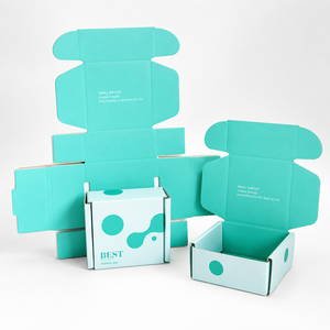 Corrugated Mailer Boxes Foldable Shipping Boxes Recycled Materials Eco-Friendly Embossing Matt <b>Lamination</b> - Product Image 1