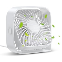 Mini ventilador portátil, ventilador de escritorio USB, mesa, flujo de aire fuerte, funcionamiento silencioso, viento de 3 velocidades, ventiladores de pie giratorios 360 para habitación y hogar
