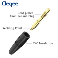 Connecteurs banane Cleqee à courant élevé 4 mm, broches en cuivre plaqué or pour câble de haut-parleur/bricolage électrique, test de multimètre